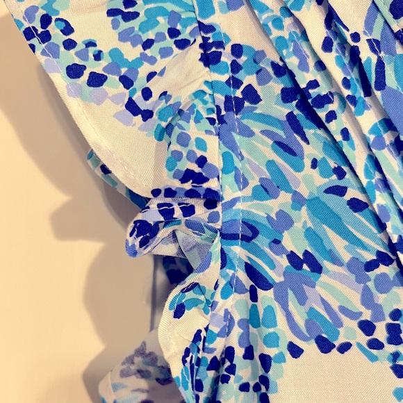 LILLY PULITZER SIZE M JOAN TUNIC TURQUOISE OASIS PRINT - Picture 4 of 6
